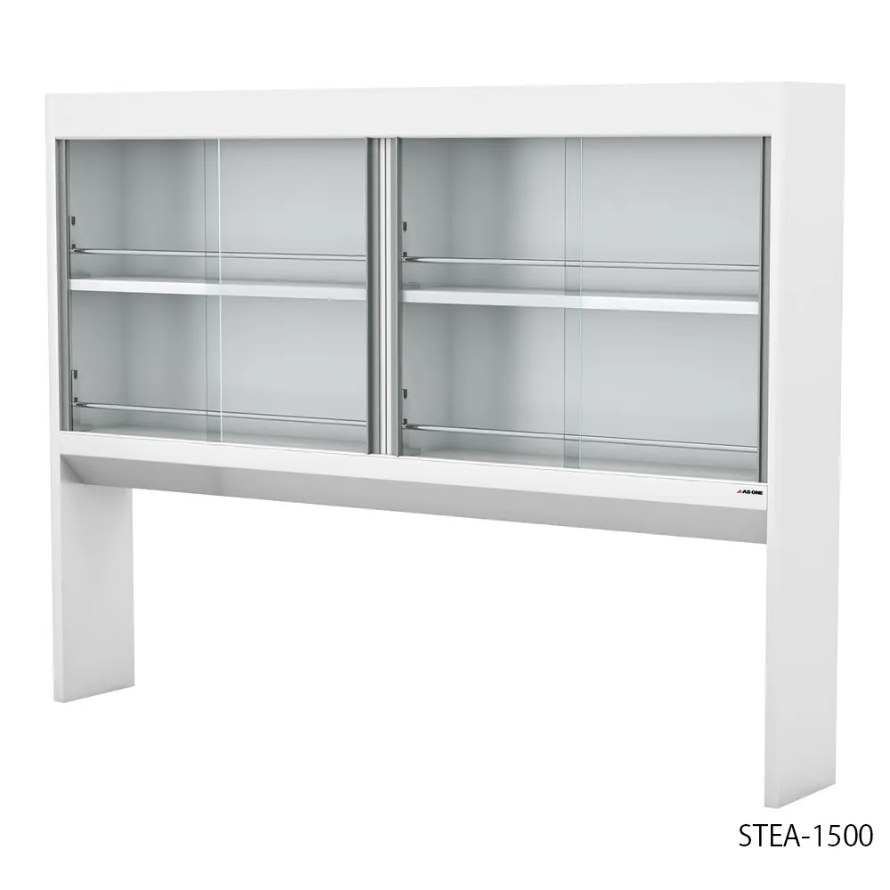4-5542-01　Reagent Shelf (Steel Type/For Side Laboratory Table/With Glass Door) 900 x 200 x 1115 mm　STEA-900