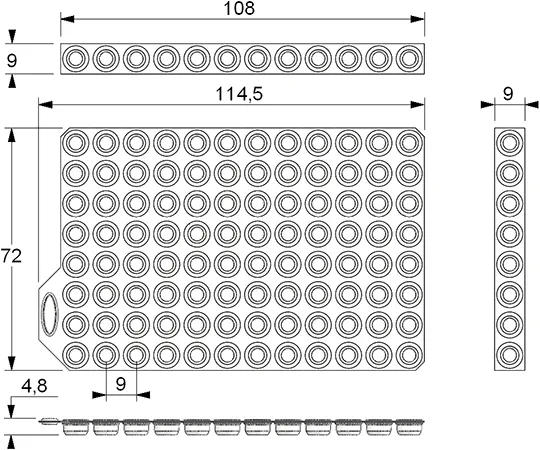 4-1087-18　Push Cap 8 capband Gray,适用于96 well格式　MP53092