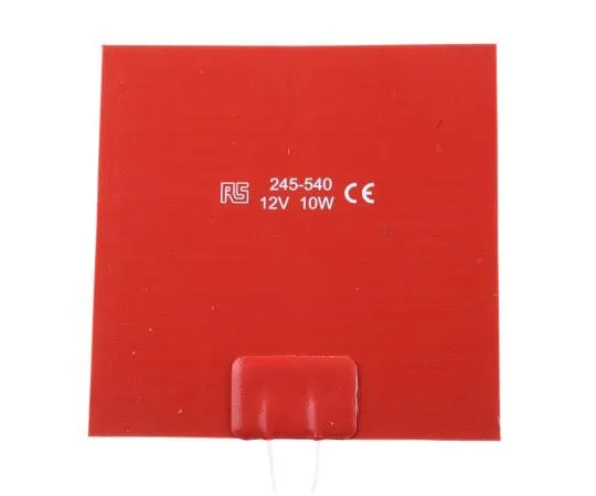 63-4594-27　RS PRO硅胶加热板，10 W, 100 x 100 mm, 12 V直流　245-540