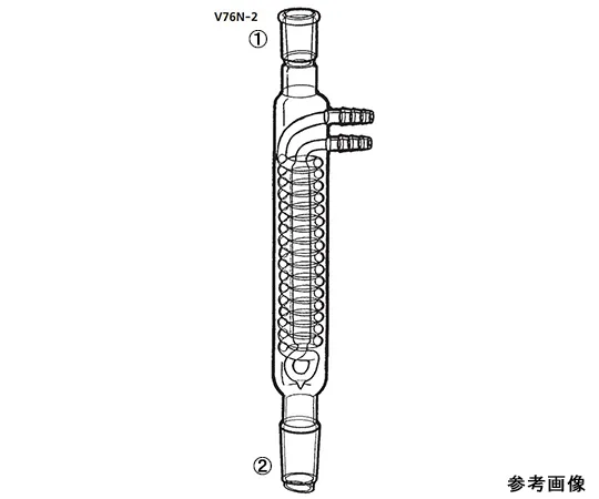 64-1066-34　回流冷凝器 (尺寸)　V76N-2-1