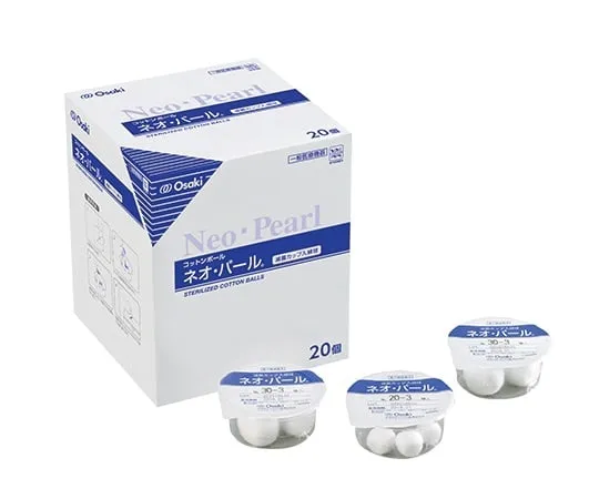 0-9085-01　Sterile Cotton Ball (Neo Pearl (R)) Φ10 mm 3 Ball/Piece x 20 Pieces　EB10-3