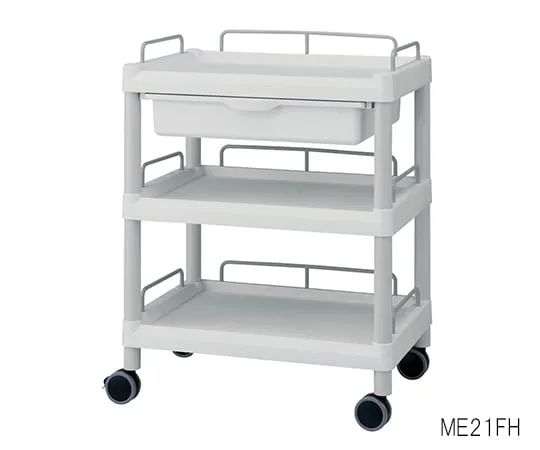 3-6639-04　Mobile Easy Cart (Wiith Guard框架:灰色) 3个贤者532 x 368 x 855 Wiith抽屉　ME11FH