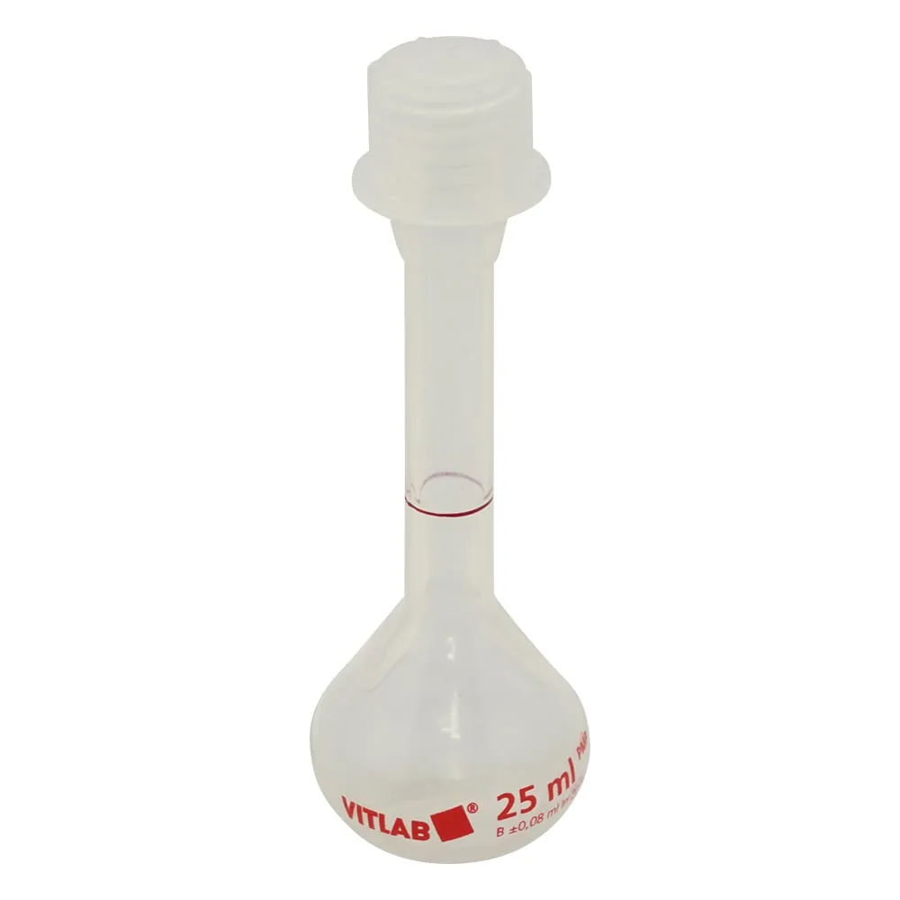 5-5362-01-56　EM Euro PMP Volumetric Flask (with Cap) Transparent 25mL with English Calibration Certificate　671895