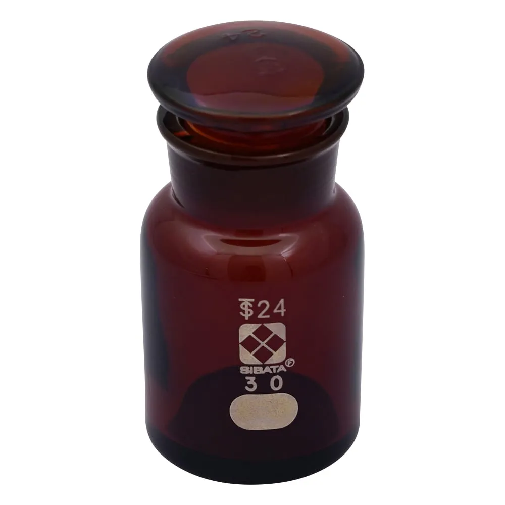 4-5032-01　普通滑动宽口试剂瓶琥珀30mL　017080-30A