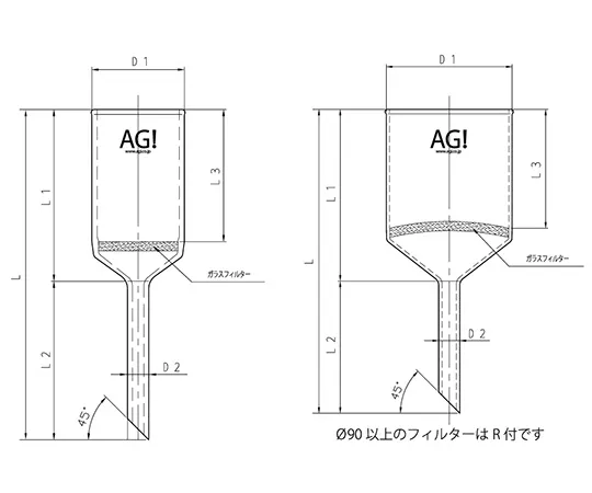63-2587-98　玻璃过滤器布氏漏斗型　3916-3G1