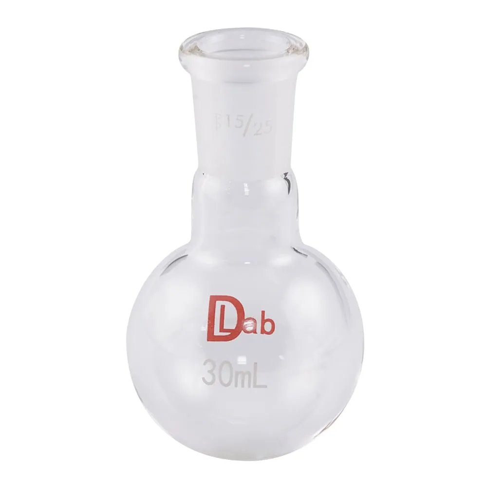 3-9641-01　普通滑动圆底烧瓶 (硼硅酸盐玻璃-1) 30mL 15/25