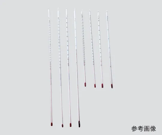 3-5577-01-56　Red Foot Liquid Rod Thermometer 50℃ 450 mm with English Calibration Certificate