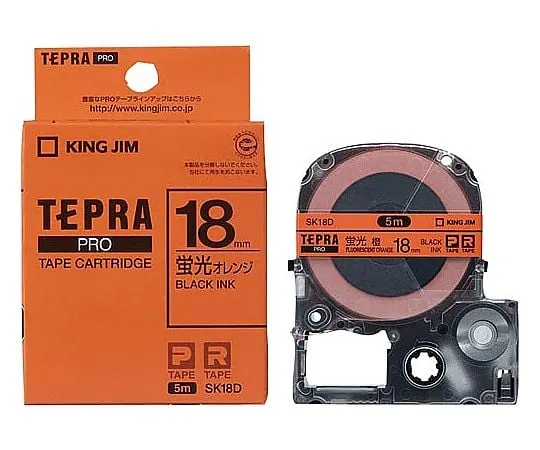 61-0601-14　Tepra PRO标签印表机磁带匣黑色字元，宽度为18公厘 (Orange)　SK18D