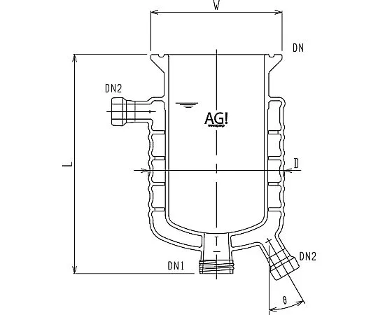 62-2114-91　带中挡板的双管反作用容器　3958-1000-M