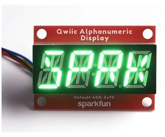 67-0421-88　SparkFun Qwiic Alphanumeric Display - Green　COM-18566