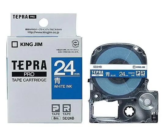 61-0600-62　蓝色24公厘宽的Tepra PRO标签印表机磁带匣白色字元　SD24B