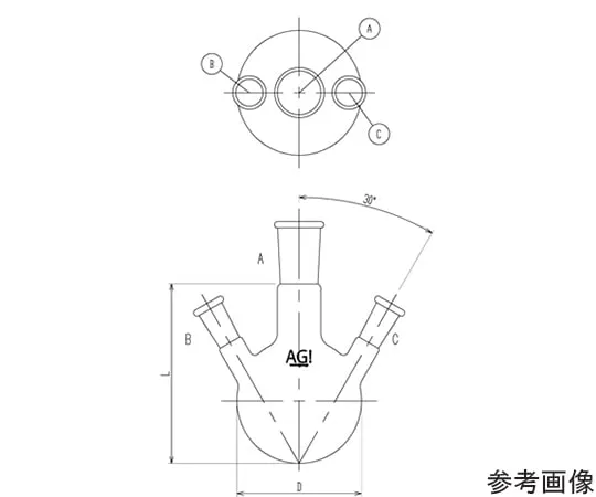 64-8911-31　三通瓶3,000 mL 34/45/19/38　3110-3-6L3L