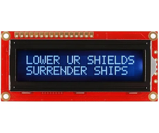 67-0425-06　SparkFun Basic 16x2 Character LCD - White on Black, 5V (with Headers)　LCD-18160