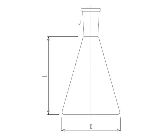 64-5087-11　石英Erlenmeyer Flask with Slice 50 mL　1100-10