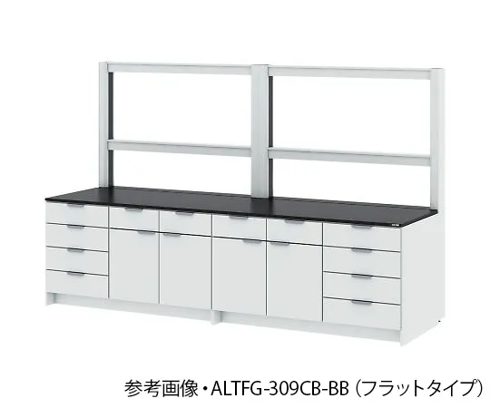 4-3441-01　Side Laboratory Table (Wood Cabinet Type/With Frame Unit) Chemical Type 1800 x 900 x 850/1900 mm　ALTFH-189CB-BB