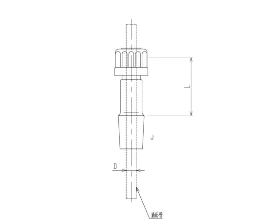 65-1837-65　温度计支架35 mm兼容管φ6 mm　3384-13-1M