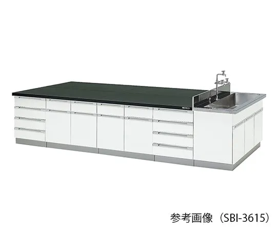 3-7800-01　实验室中央工作台 (木型) 2400×1200×800 mm　SBI-2412