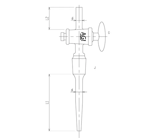 65-1837-75　圆瓶用带龙头的毛细管，适用容量25毫升　3388-1M-45