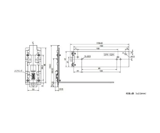 64-5664-51　DIN Rail HWS Series Optional Parts　DIN-02A