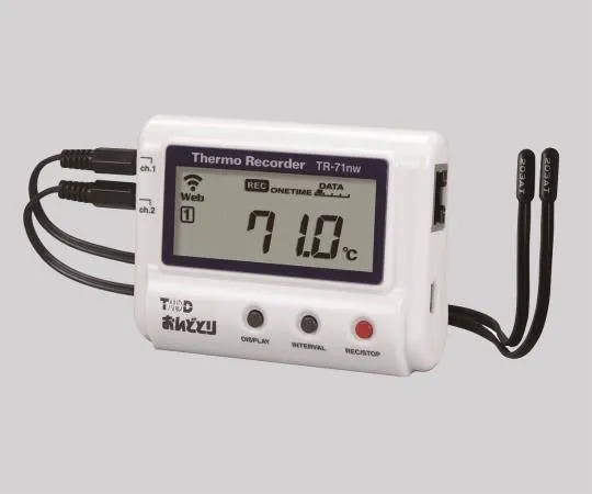 6-9183-34-56　Ondodori Temperature Data Logger (Wired LAN Temperature 2ch Measurement) with English Calibration Certificate　TR-71nw