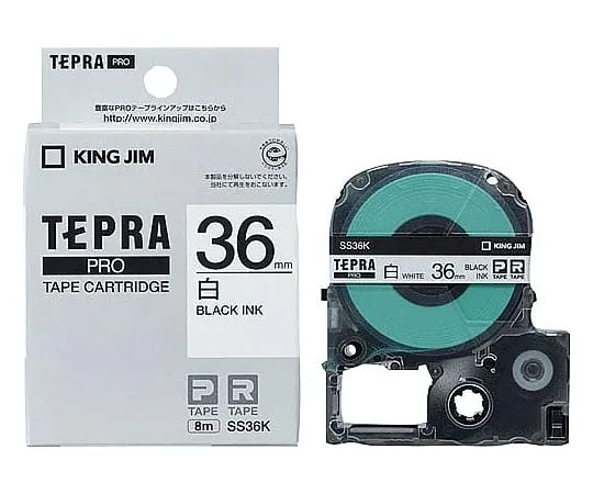 61-0601-65　Tepra PRO标签印表机磁带匣，白色36公厘上的黑色字元　SS36K