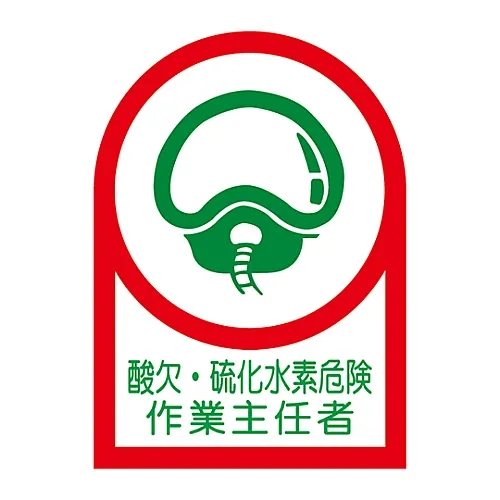 61-3422-74 安全帽业务主管缺氧硫化氢危险作业贴纸HL-126 233126