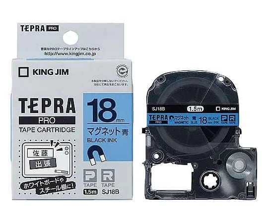 61-0600-70　Tepra PRO标签印表机磁带磁性黑色字元蓝色18公厘　SJ18B