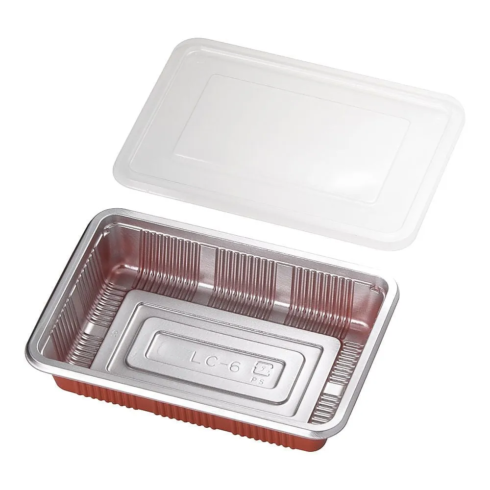 62-6653-36　Box lunch container with transparent lid (100 sets)　LC-6
