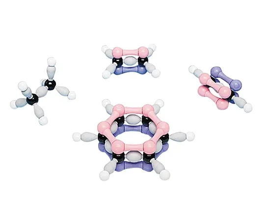 3-7128-07　分子模型体系分子循环有机集合(碳12/18,氢键9/18)　MOS-900-4