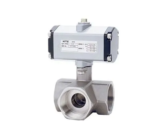 65-1885-19 Small Pneumatic < C Type/Double Operation > SCS 14 A Horizontal Three-Way Ball Valve (C-UTNE) Nominal Diameter 8 mm C-UTNE8A