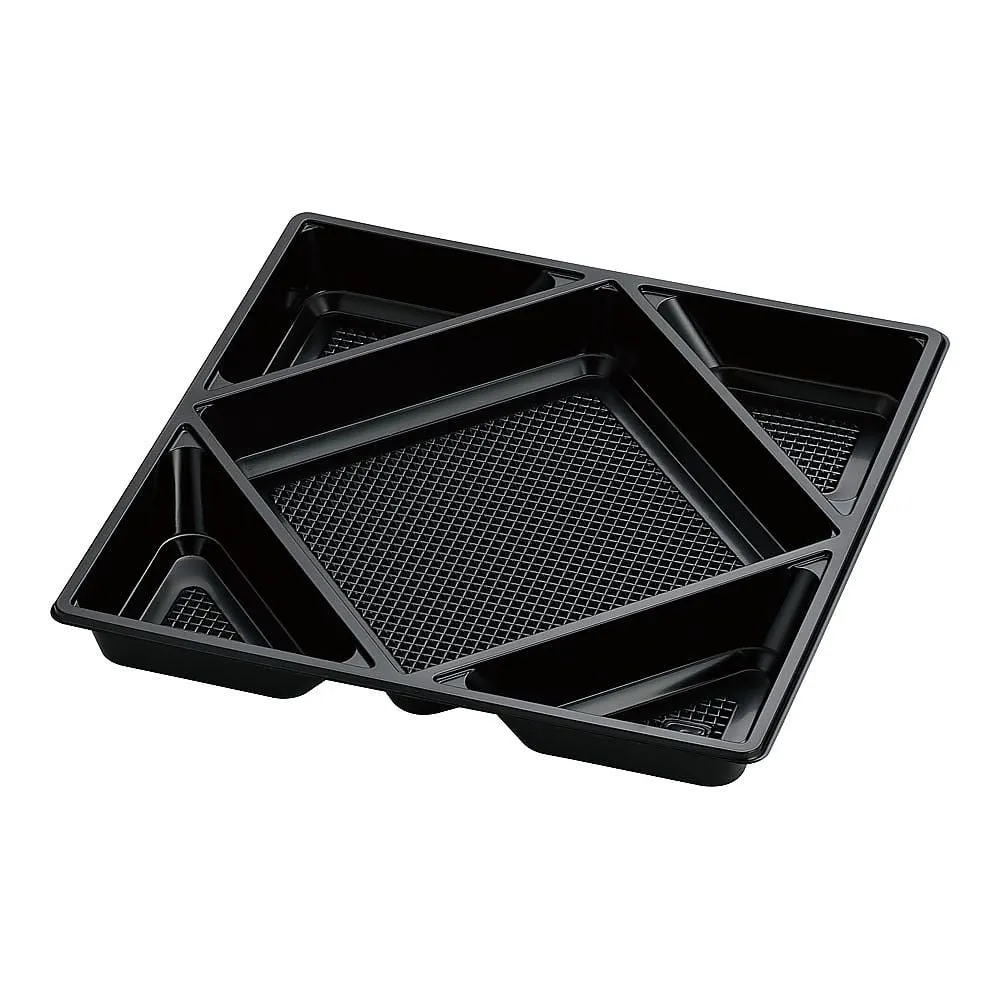 62-6652-70　Plastic Container for Asuka, Inside Partition, Black, 8 Dimensions (30 pcs)