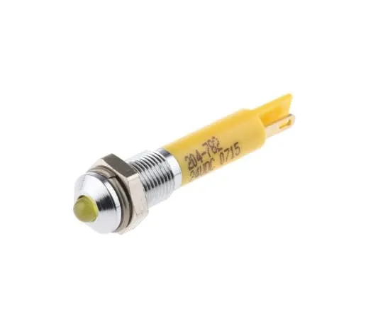 63-4585-34　RS PRO黄色指示器，24 V直流，6毫米安装孔尺寸，焊点终止　204-782