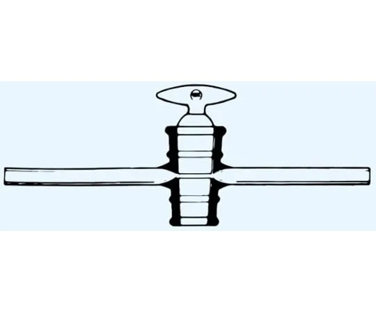 65-8677-25　Two-Way Cock (Glass Cock) Branch Tube Outer Diameter φ6mm　680-0613