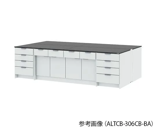 4-3430-01　Central Laboratory Table (Wooden Cabinet Type) Chemical Type 1800 x 1650 x 850 mm　ALTCB-186CB-BA