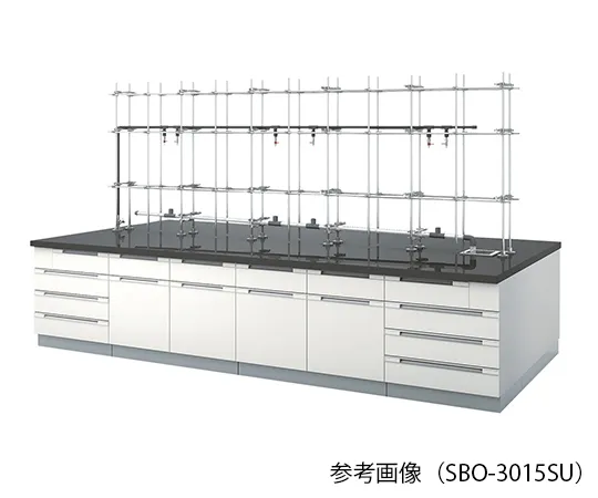 3-7799-01　实验室中央工作台 (木型) 具有给排水功能的丛林2400×1500×800/2000 mm　SBO-2415SU