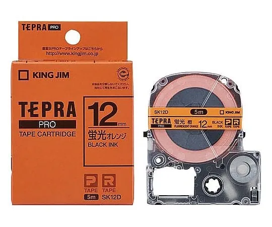 61-0601-09　Tepra PRO标签印表机磁带匣黑色字元，宽度为12公厘 (Orange)　SK12D
