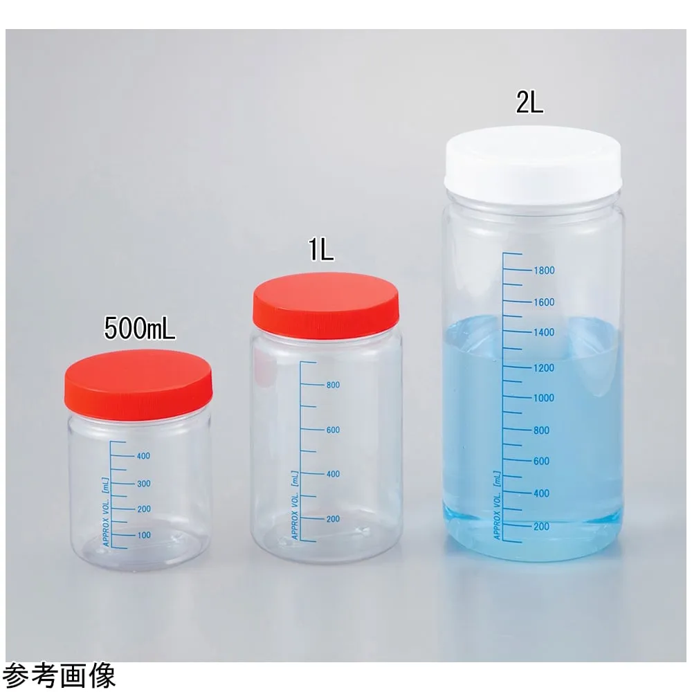 4-3899-01　Wide Mouth T-shaped Bottle (made Of Clear PVC with Blue Scale) 500mL