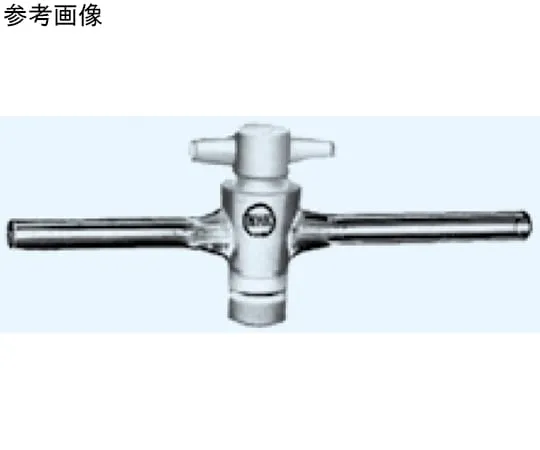65-8677-35　Two-Way Cock (PTFE Cock) Branch Pipe Outer Diameter φ6mm　1012-0615