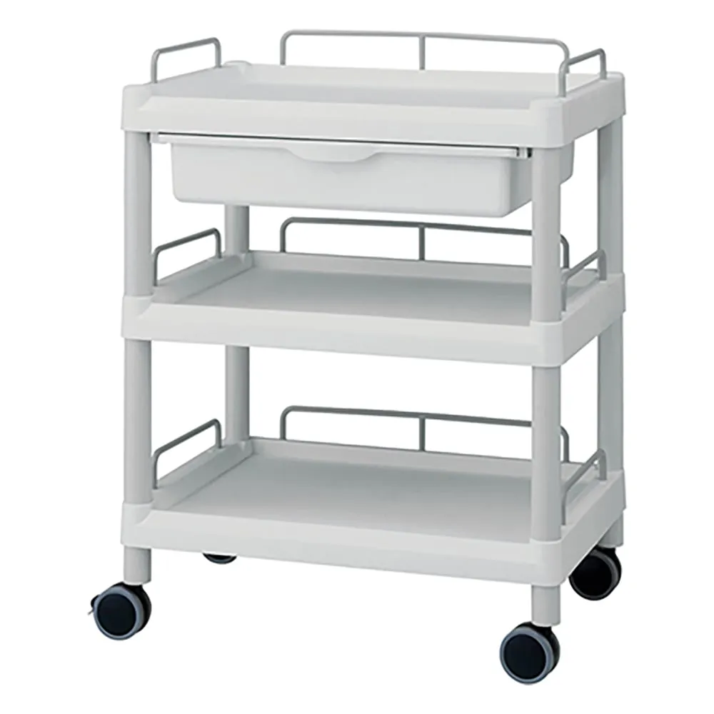 3-6640-04　Mobile Easy Cart (Wiith Guard框架:灰色) 3个贤者651 x 447 x 830 Wiith抽屉　ME21FH
