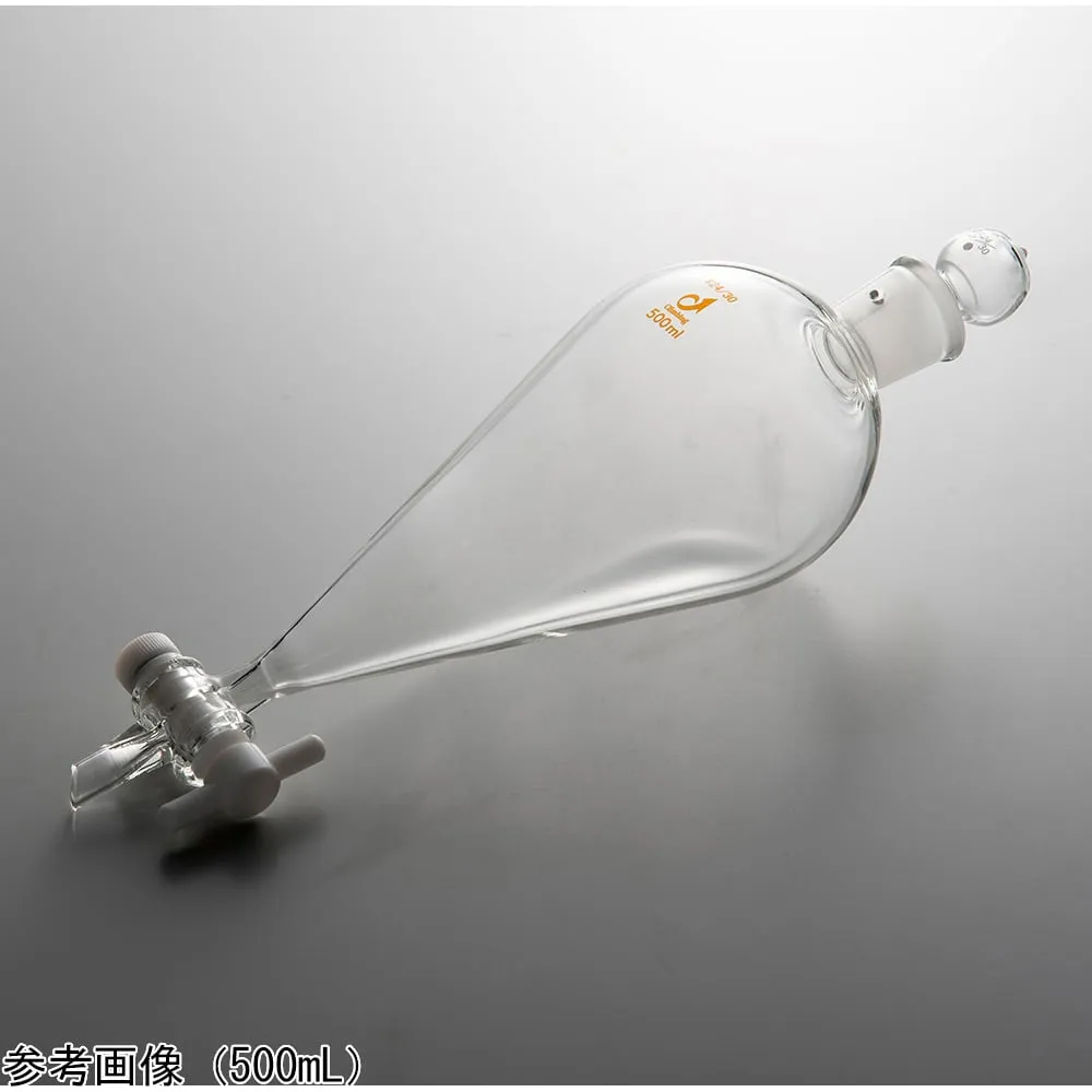 4-4591-01　Squibb Separatory Funnel (Short Foot Type) Teflon Cock 50ml　0533-01-10