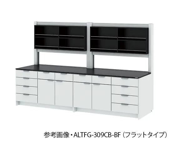 4-3433-01　Side Laboratory Table (Wood Cabinet Type/With Storage Shelf Unit) Chemical Type 1800 x 900 x 850/1900 mm　ALTFH-189CB-BF