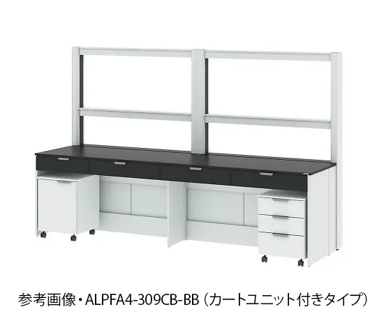 4-3385-01　Side Laboratory Table (with Frame Type/Frame Unit) with Cart Unit 1200 x 900 x 850/1900 mm　ALPFA4-129CB-BB