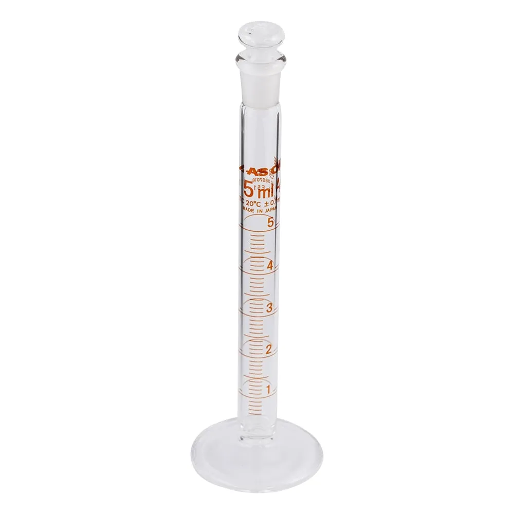 1-8563-01-20　Graduated Cylinder with plug 5 mL with Calibration Certificate
