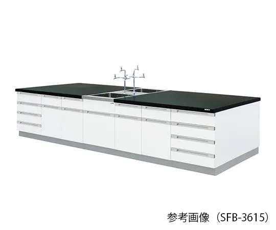3-7802-01　实验室中央工作台 (木型) 2400×1200×800 mm　SFB-2412