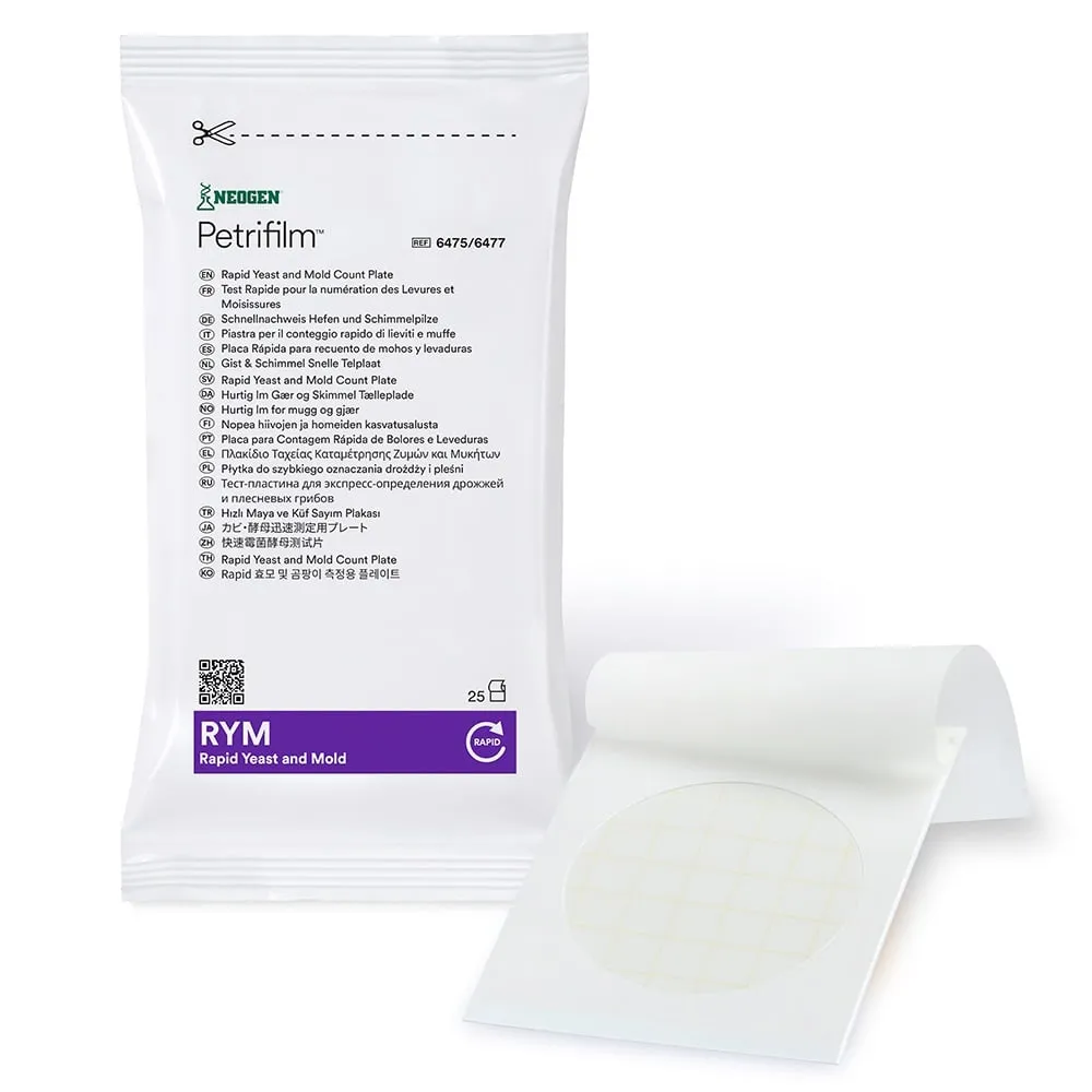 2-4226-05　用于快速测量模具和酵母的Petrifilm (TM) 中板 (25张/袋装X 2袋) ，用于测量沙门氏菌Bongori,快速测量模具，酵母和活细菌　6475RYM