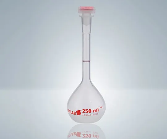 5-5684-01-56　EM Euro PMP Volumetric Flask (with PP Plug) Class B 25mL with English Calibration Certificate　67195