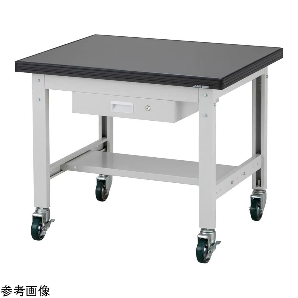 4-5052-01　Chemical resistant load-bearing workbench (with drawers, lower shelves and casters) approx. 48 kg　AWT-0975DCL