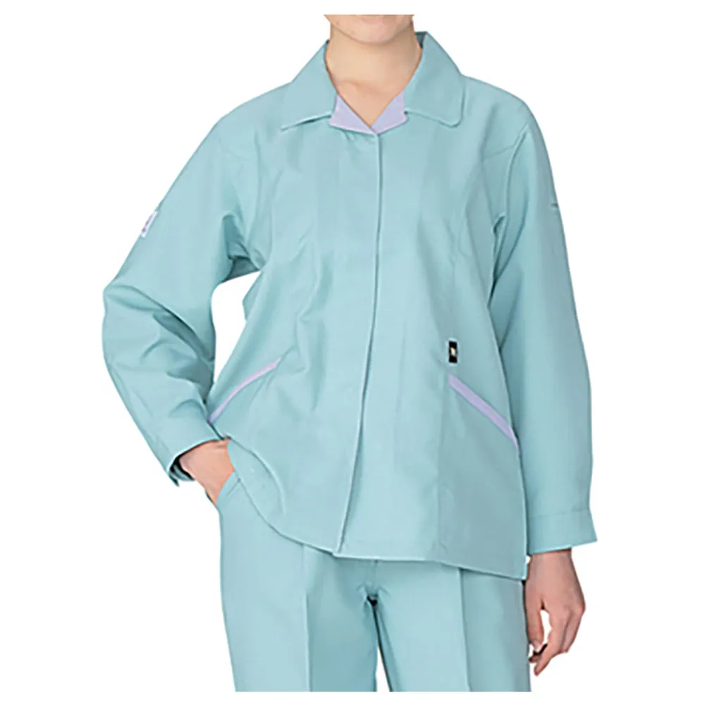 3-719-01　高防静电外套 (前拉链) 绿色S　80405-104-S