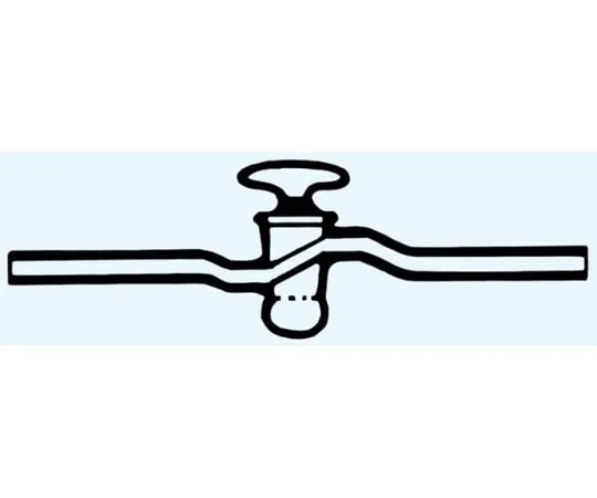 65-8677-53　High Vacuum Cock S-Shaped Branch Tube Outer Diameter φ8mm　HVS-08