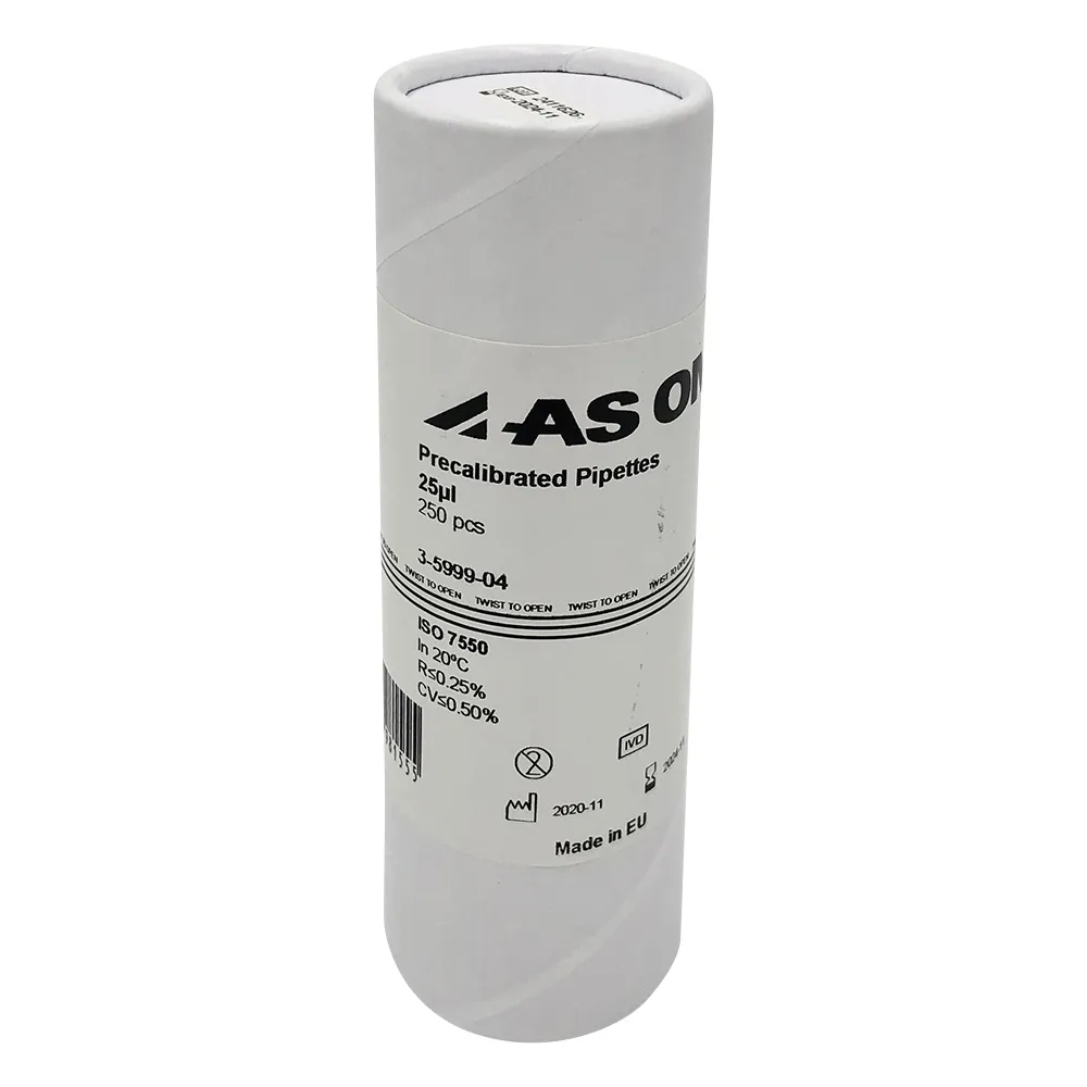 3-5999-04　预校准的25μm 250片吸管